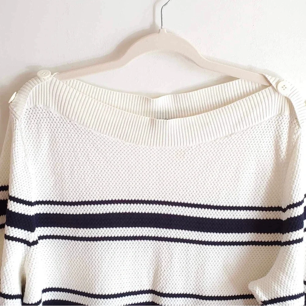 Talbots Boatneck Nautical Stripe Sweater Size 3X